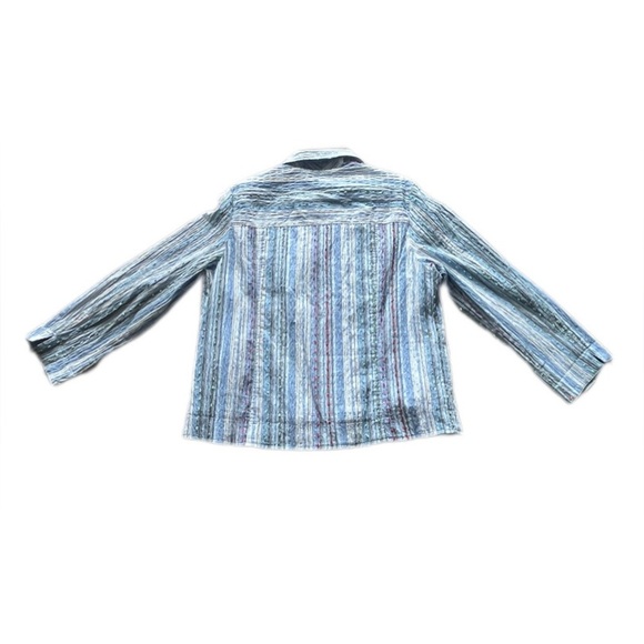 Draper’s And Damon’s Striped Button Down Blouse Women’s Petite Medium - Picture 2 of 10